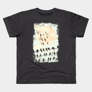 Birds On The Wire Kids T-Shirt